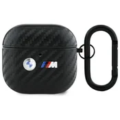 Bmw Dvojni kovinski logotip BMW Carbon - etui za AirPods 4 (črn)