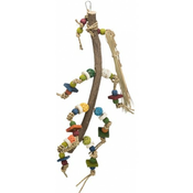 Igracka za papagaje od prirodnih materijala 56cm šarena