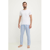 Pamučna pidžama Fila boja: bijela, s uzorkom, FPS1192
