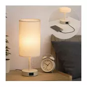 Brilagi - Stona lampa sa USB portom TABLON 1xE27/25W/230V bež/krem