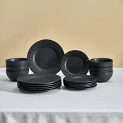Karaca Set posuda Solem, 18 delova, Crni