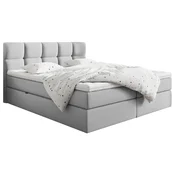 Livetastic POSTELJA Z VZMETNICO 180 cm x 220 cm , les, tekstil, leseni material svetlo siva