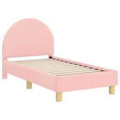 Vidaxl Posteljica za malčke z vzglavjem Roza 70 x 140 cm Bouclé