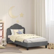 vidaXL Otroški posteljni okvir z vznožjem Temno siva 80 x 160 cm Žamet