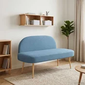 Oblazinjena klop z naslonom Modra 110 x 60 x 76 cm