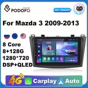 Podofo Android 10 Car DVD Player For Mazda 3 2009-2013 Car Radio Multimedia Video Player WIFI RDS Navigation GPS 2din Carplay