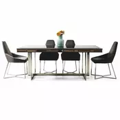 Casa Padrino Luxury Dining Table Black/Silver 208 cm - Luxury Dining Room Furniture