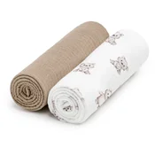 T-TOMI BIO Muslin Diapers plenice iz blaga Teddy 65x65 cm 2 kos