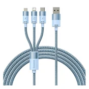 BASEUS kabel za punjenje 3 u 1 USB - Type-C/Lightning/microUSB, 120 cm, svijetloplav, CAXS000017