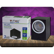 V-TAC Zidna LED rasvjetna luminara GU10, crna, IP44, kvadratna, vanjska serija