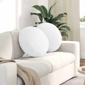 Jastucici za sjedenje 2 pcs Bijelo O50 x 19 cm tkanina