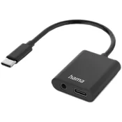 HAMA USB 2.0 Type C USB 2.0 Type C + Jack transformator Crno 10cm 201534