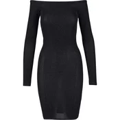 Womens glittering dress with long sleeves black