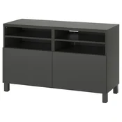 BESTA TV-omarica z vrati, temno siva/Lappviken/Stubbarp temno siva, 120x42x74 cm