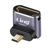 LINQ LinQ, Adapter za video 8K UHD HDMI ženski na mikro HDMI moški pod kotom 90° kompakten, Siva, (5000220137)
