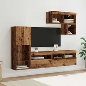 TV zidne jedinice Zidne 6 pcs Staro drvo Konstruirano drvo