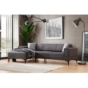 Atelier del Sofa Ugaona garnitura Horizon 85x43x207cm Tamnosiva