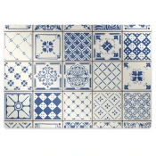 Decormat Podloga za zaščito tal Modre ploščice 120x90 cm 15 cm