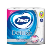 Toaletni papir, 3-slojni, majhen zvitek, 4 zvitki, ZEWA Deluxe, bel, 4 zvitki