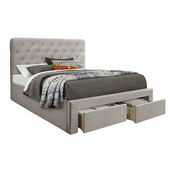Krevet Houston 1708 (Beige) Bracni, Svijetlo smeda, 160x200, Tkanina, Basi a doghePodnice, 167x216x118cm
