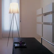 FLOS Rosy Angelis - Talna svetilka, srebrni okvir - Dnevna soba/jedilnica - Dizajn - bela, srebrna - Tkanine/tekstil