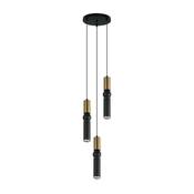ITALUX PND-14290-3-BRO-BK - Luster na sajli ISIDORA 3xGU10/25W/230V crna/bronza