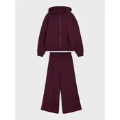 Sinsay - Komplet: duks i pantalone od fleece pletiva - maroon