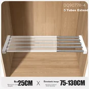 Baoyouni Podesiva pregradna polica, 75-130x25 cm, Siva