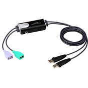 shumee Aten KM Switch USB kabel z 2 vrati, neomejeno dolžino, 1,8 m, črne barve, CS62KM-AT
