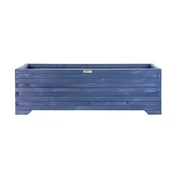 EE Veliko leseno korito za rože 120x35x40cm za teraso, balkon in vrt - Masivno leseno korito za rastline - Veliko vrtno korito iz lesenih hlodov za rože, zelišča, grmičevje - Barva lesa Antracit
