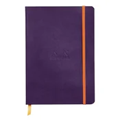 Notes A5, Rhodiarama soft, s gumicom, diktando crte, aubergine