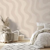 Samolepilna tapeta minimalistični bež valovi - 245x270