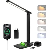 LED namizna svetilka, 5 barv, 5 stopenj svetilnosti, USB polnjenje
