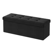Songmics Shranjevalna klop 110x38x38 cm Črna
