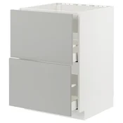 METOD/MAXIMERA Podstav omr za k pl/vgr napa+predal, bela/Havstorp svetlo siva, 60x60 cm