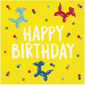 Unique Papirnati prtički Happy Birthday BALON DOGS Birthday 33x33cm 16 kosov.