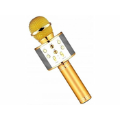 Karaoke bluetooth mikrofon sa zvucnikom, zlatni