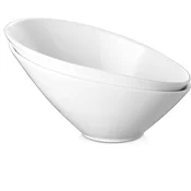 Dowan DOWAN poševne solatne sklede 2 paketa (769 ml): O24,1 cm za solato/testenine/sadje/omake, bele keramične za restavracijo/darilo (Valentinovo/dnevno), (22137440)