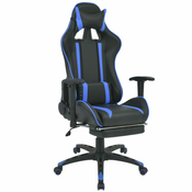 vidaXL Podesiva igraca uredska stolica s osloncem za noge plava
