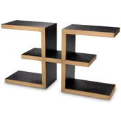 Casa Padrino luxury designer console black gray/brass 135 x 35 x H. 75 cm - Rectangular console table - Living room furniture - Luxury furniture - Luxury furnishings