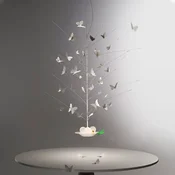 Ingo Maurer La Festa Delle Farfalle nihalo 85 cm - Dnevna soba/jedilnica - Dizajn - bela, zelena - Keramika