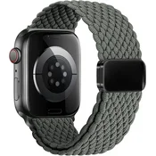 shumee Pleteni najlonski magnetni pašček za Apple Watch, borovo zelene barve