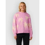 Rip Curl Retro Swell Palm Jacquard Crew ženski pulover lilac