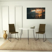 Hanah home Trpezarijski sto Sandalf 90x75x90cm Beli
