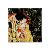 Carmani, kvadratni keramični podstavek - Klimt/Poljub (temno ozadje)