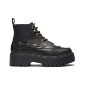 Timberland za ženske. TB0A27YZW021 Usnjeni gležnjarji Stone Street črni (37.5 W), Črna, 3 do 5 cm, Čipke, Priložnos