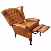 Casa Padrino Luxury Chesterfield Leather TV Armchair Vintage Brown/Black H. 110 cm