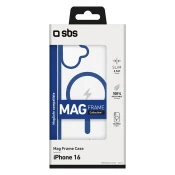 SBS - Ovitek Mag Frame z MagSafe za iPhone 16, modra