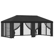 Vidaxl Paviljon s stenami 6 x 3 m Antracit Poliester in jeklo 190