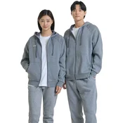 Mikina Under Armour Rival Fleece FZ Hoodie Castlerock Light Heather/ White XXL